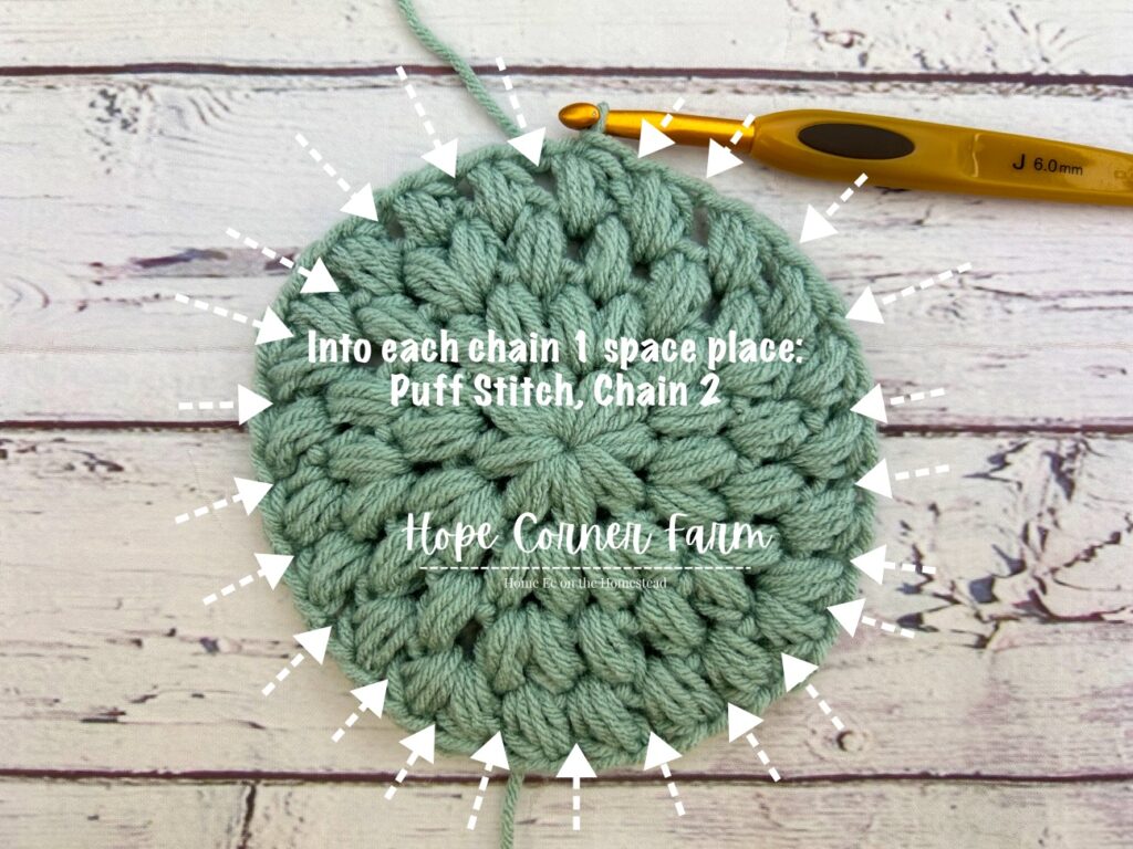 crochet stitch placement for the crochet puff stitch granny square hope corner farm