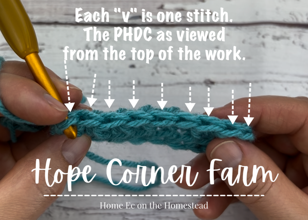 How to count paired half double crochet stitches