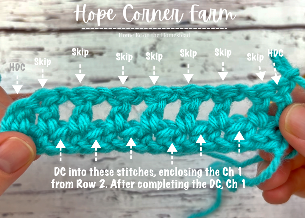 Crochet stitch placement