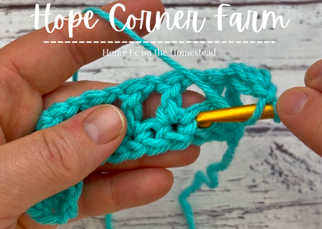 Working the double crochet stitch