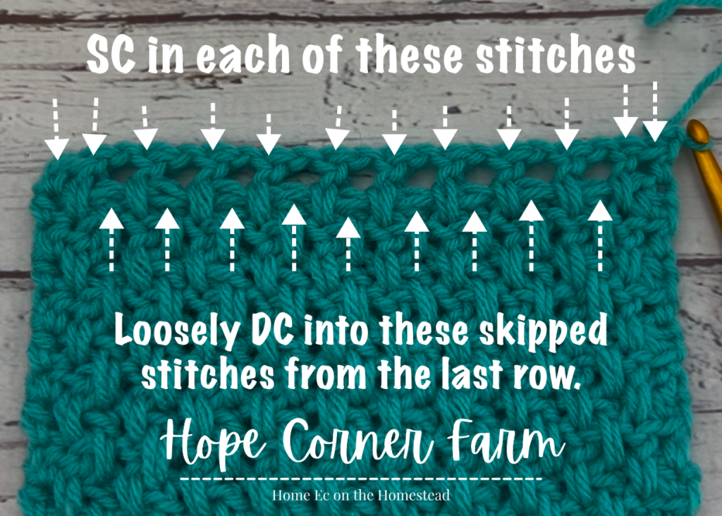 Where to work the finishing crochet stitches