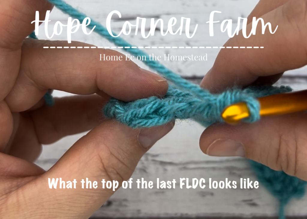 Where to place the last FLODC stitch of the row