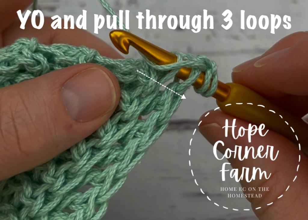 yarn over and pull through all 3 loops