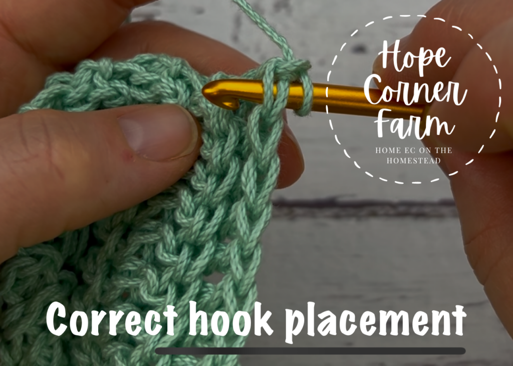 correct crochet hook placement