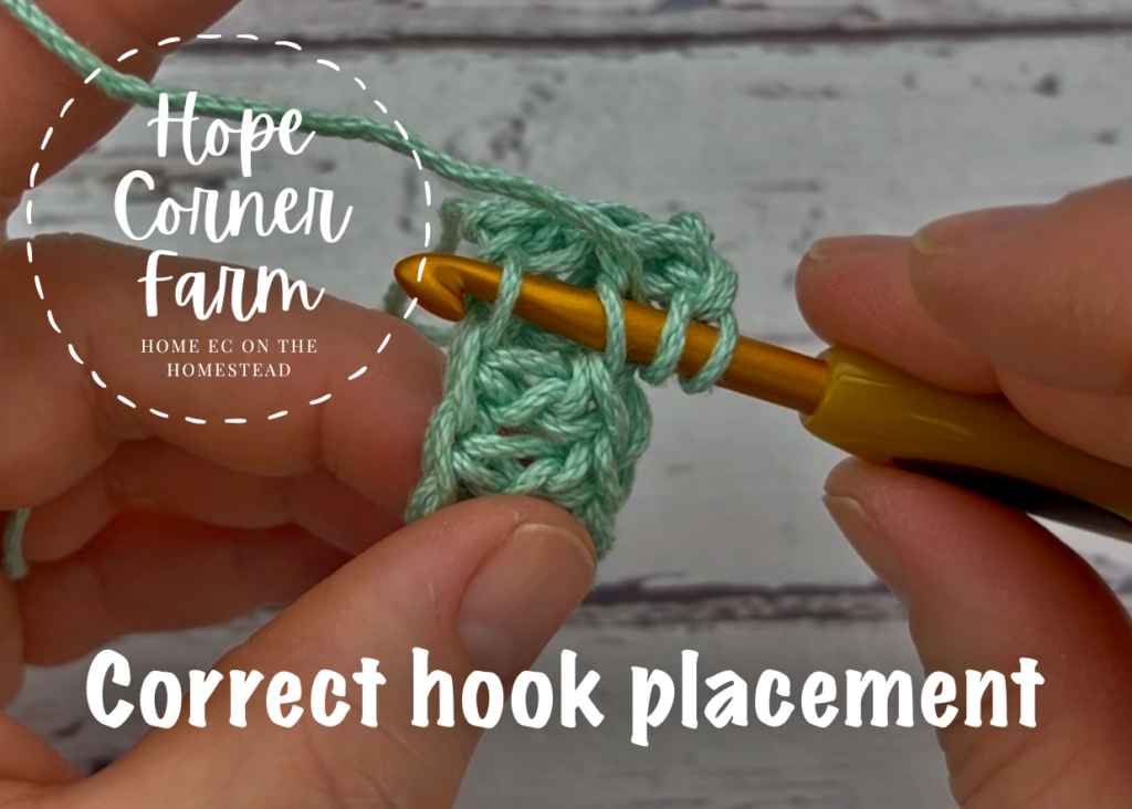 correct crochet hook placement