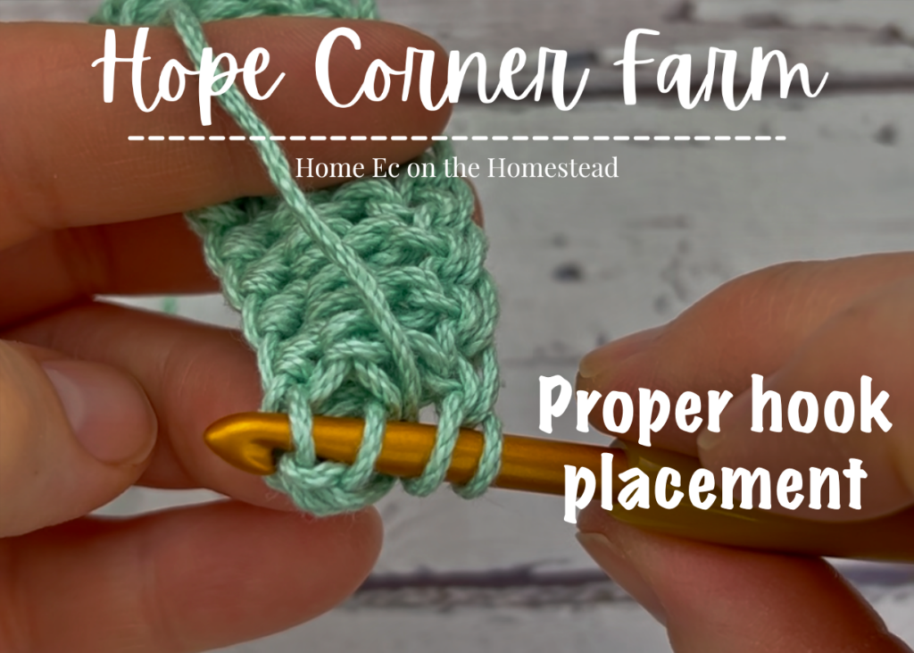 proper crochet hook placement 