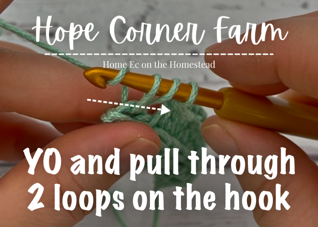 Yarn over and pull through 2 loops on the hook