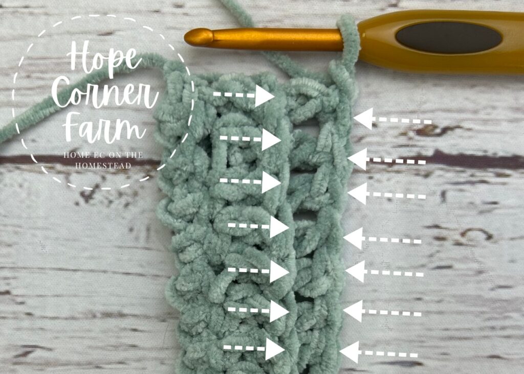 Put the double crochet thermal stitches here