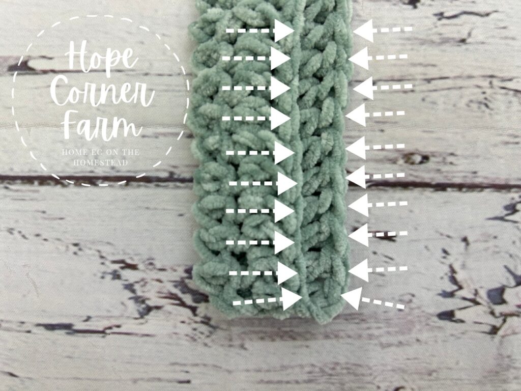 Where to place the thermal double crochet stitches