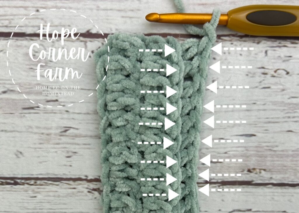 Where to work the double crochet thermal stitches