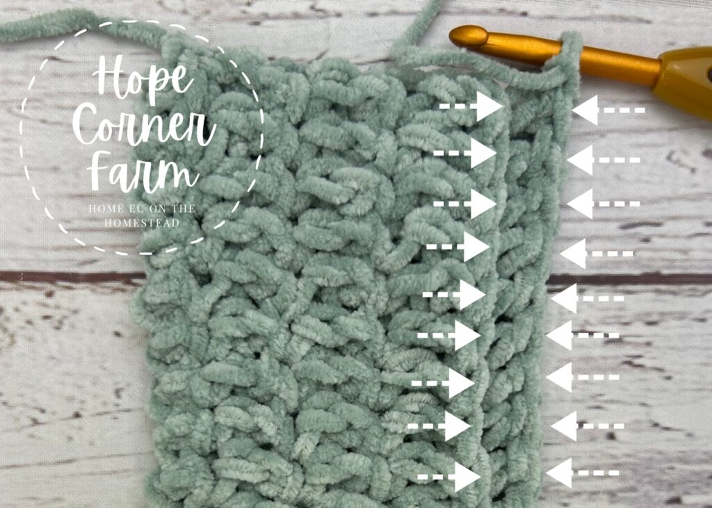 Where to work the thermal double crochet stitches