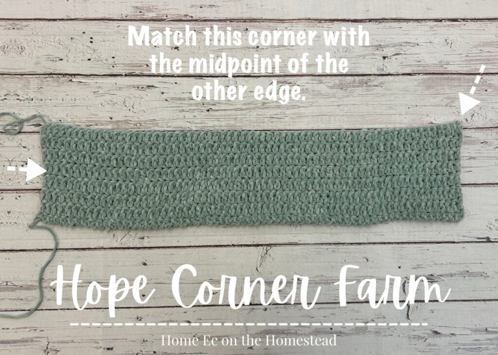 Match the corner to the midpoint of the other side