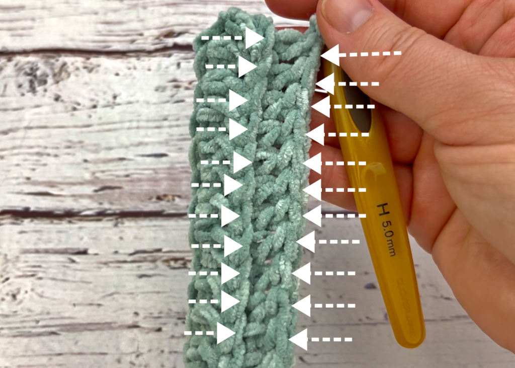 Where to work the thermal double crochet stitches