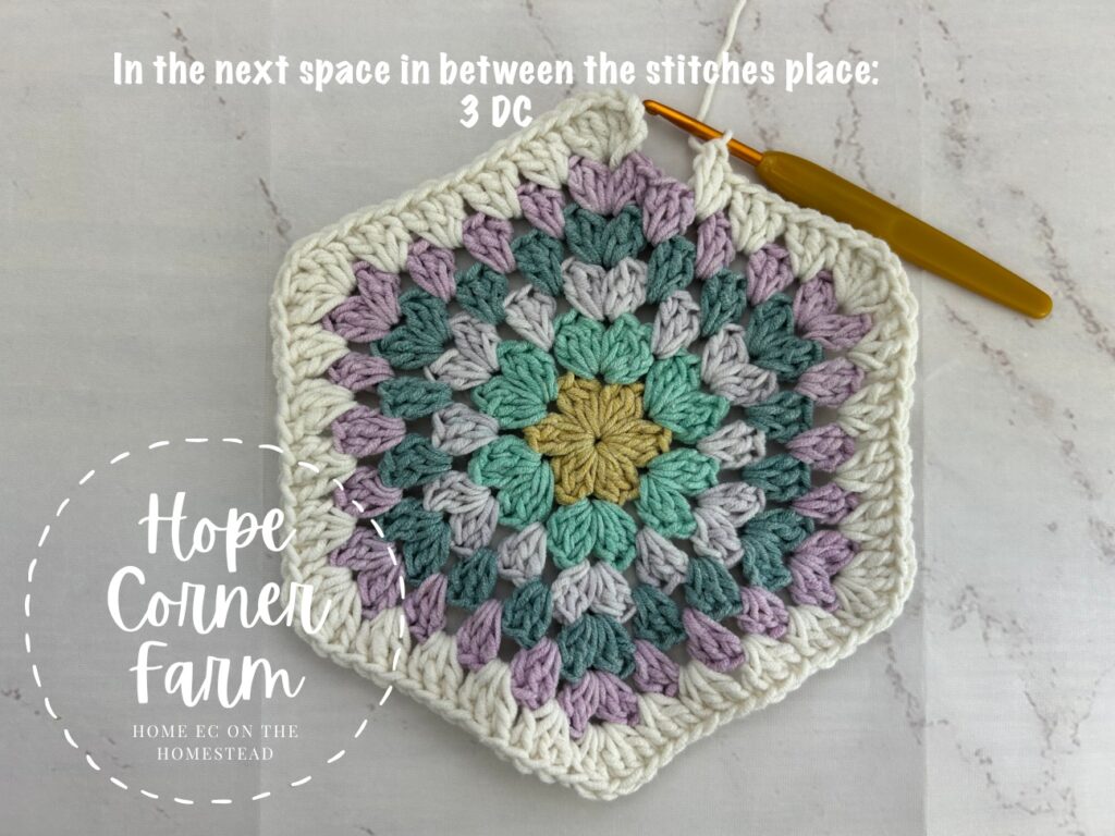 Final side of the granny hexagon