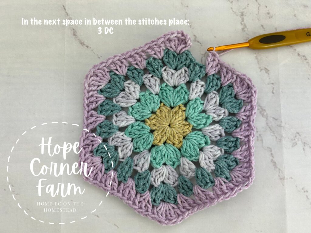 3 double crochet stitches