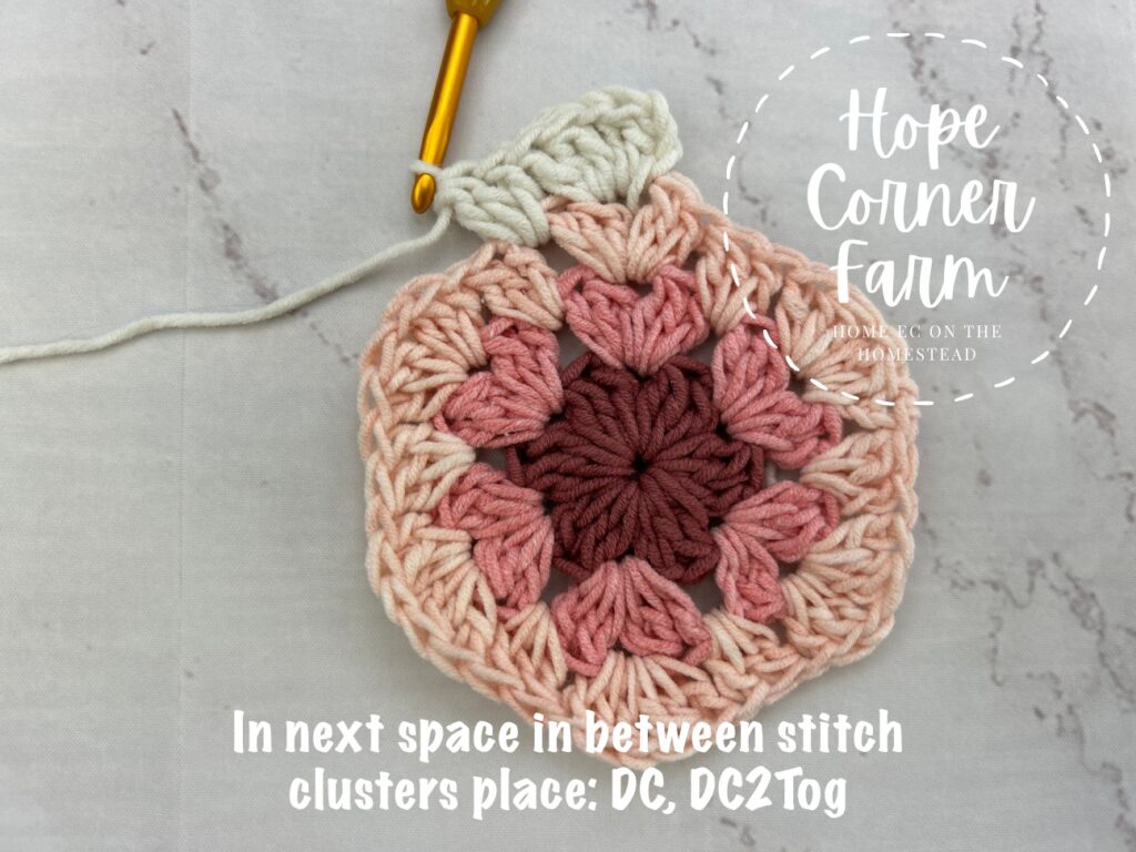 Double Crochet and Double Crochet 2 Together into the same space
