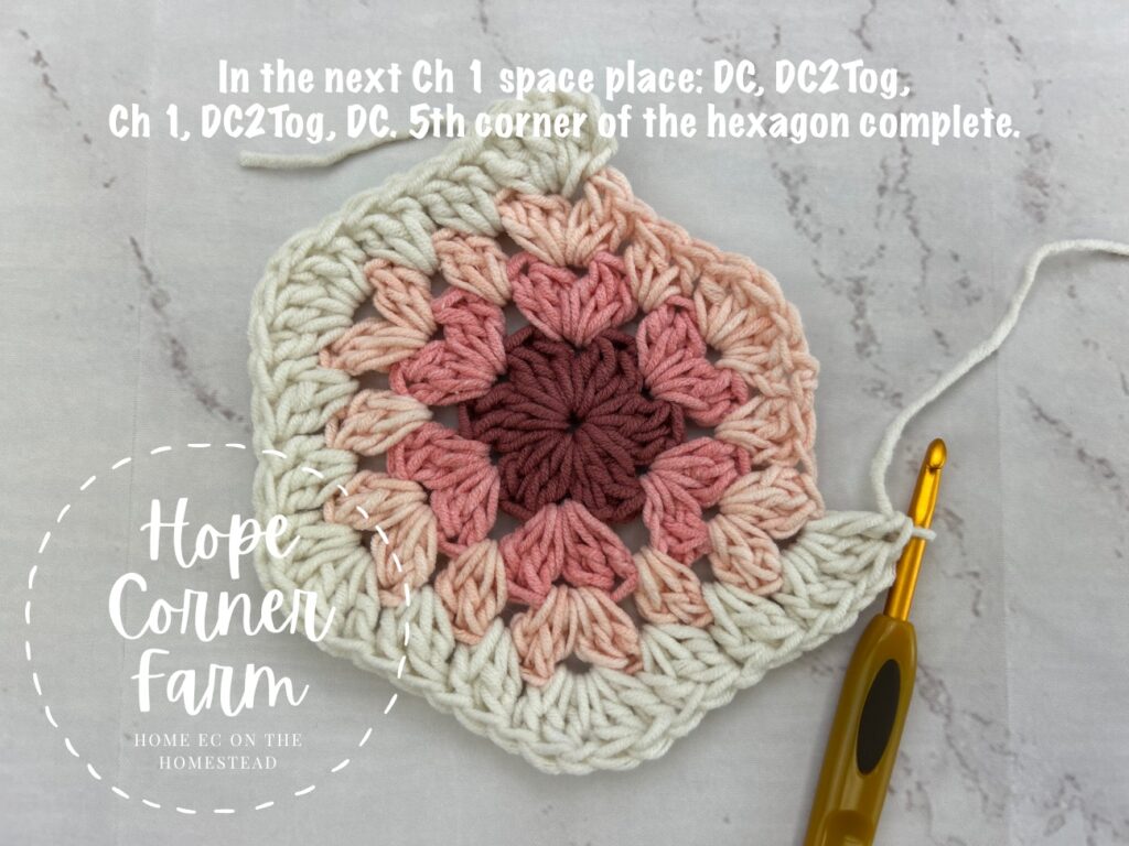 5th corner for the east crochet ombre hexagon