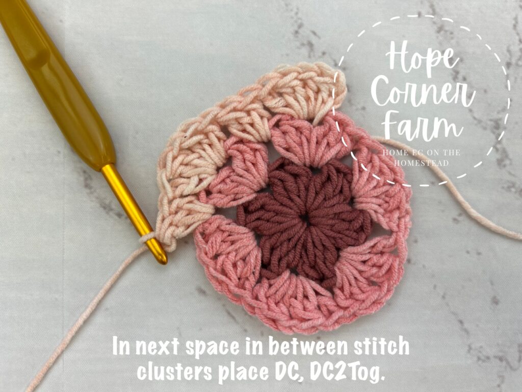 Double Crochet and Double Crochet 2 Together into the same space