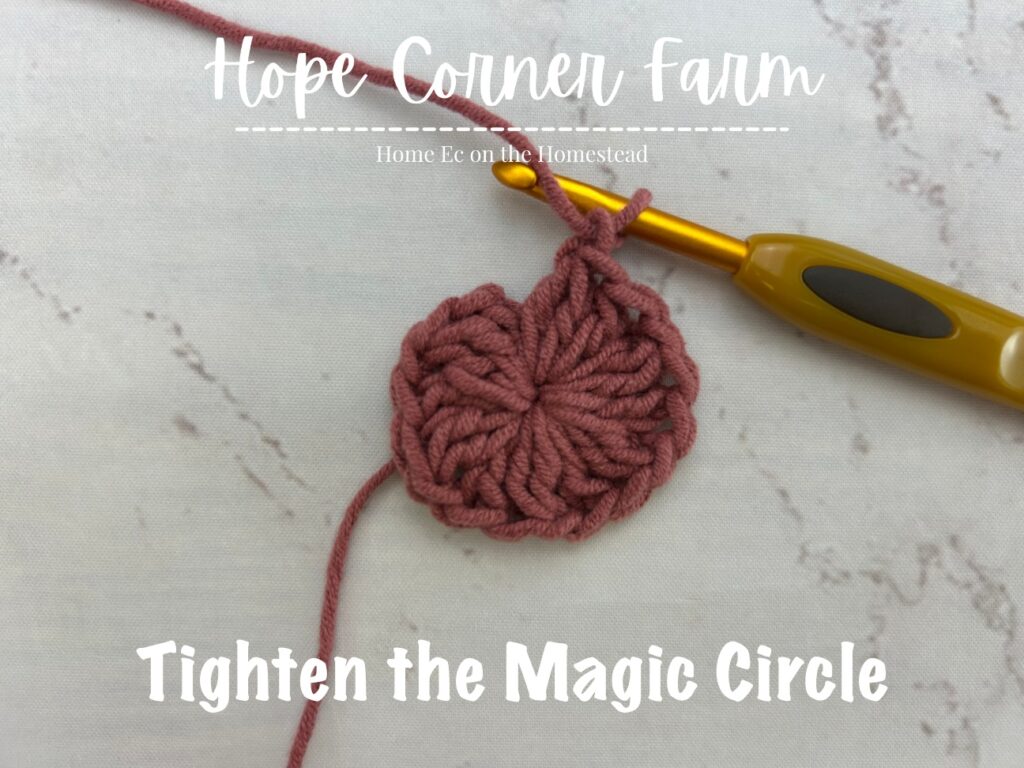 Tighten the magic ring