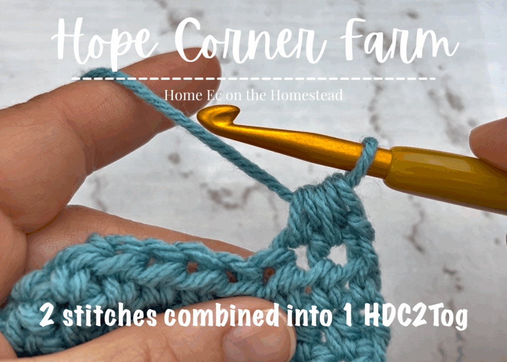 How to half double crochet 2 together stitch