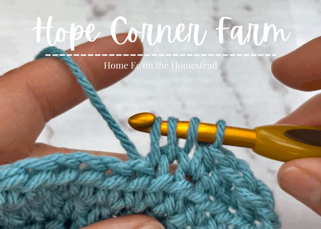 4 loops of yarn on the crochet hook