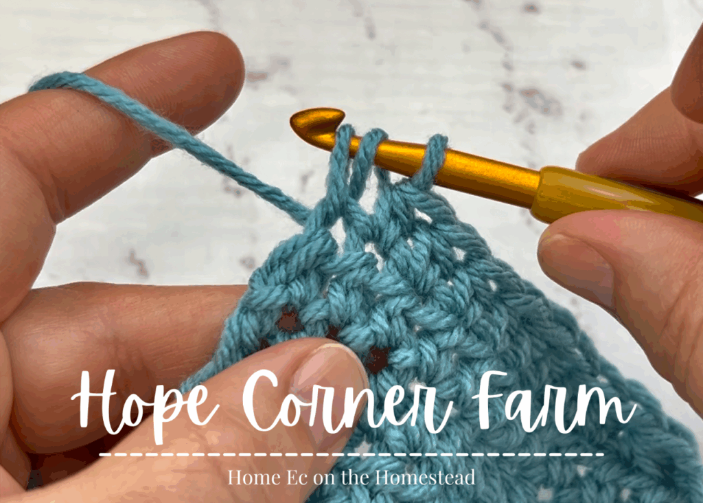 3 loops of yarn on the crochet hook