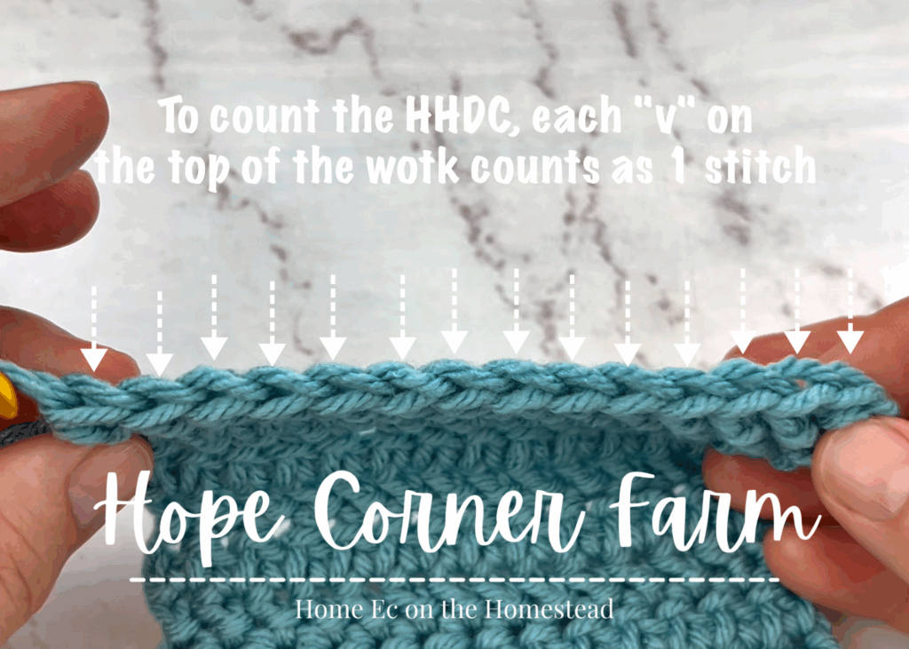 How to count Herringbone Half Double Crochet Stitches