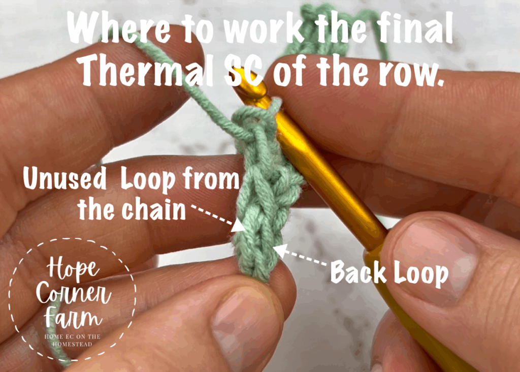 Last thermal sc of the row