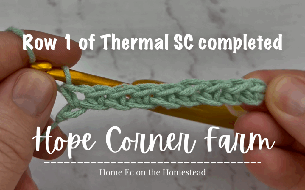 Row 1 Thermal Single Crochet Stitch