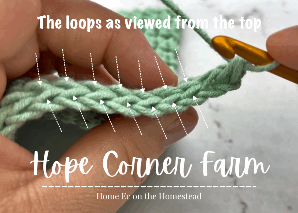 What loops to work the thermal single crochet stitch into