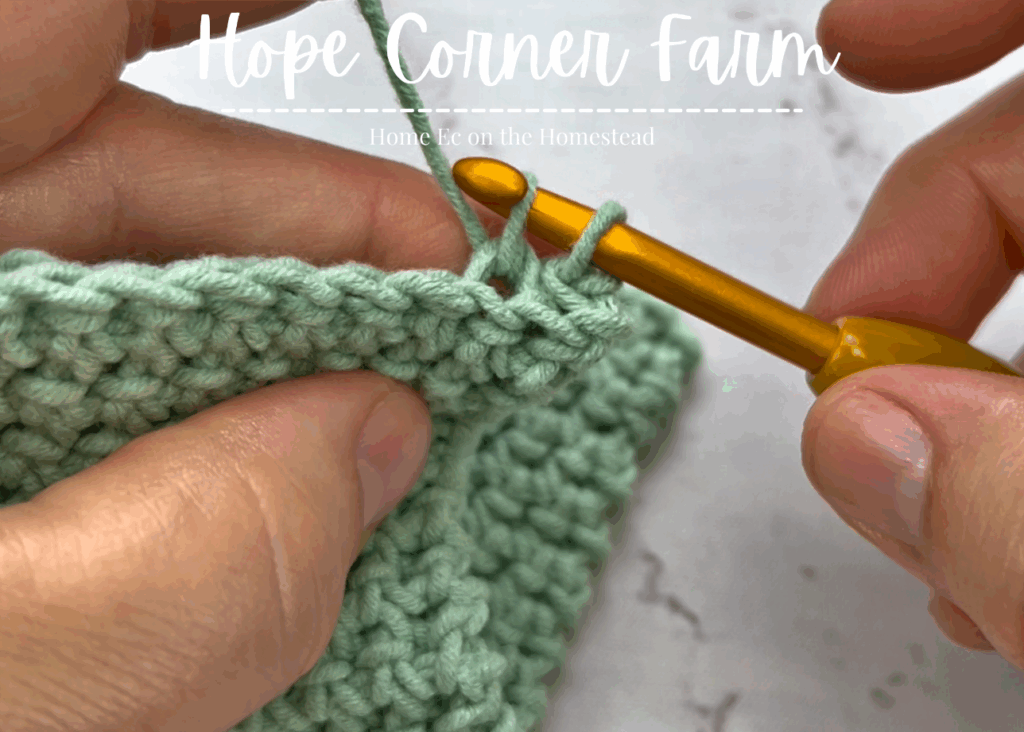 2 loops of yarn on the crochet hook