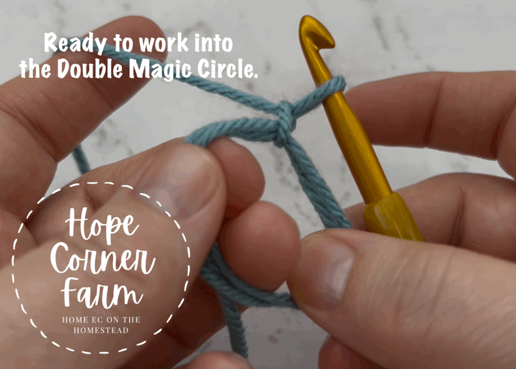 Ready to work into the double magic circle