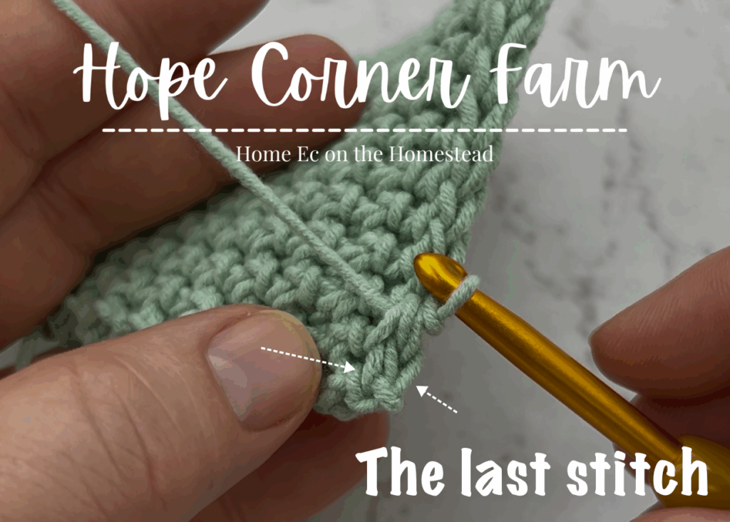 Where the last stitch of the row is worked