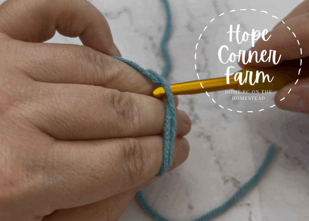 Pulling the yarn forward