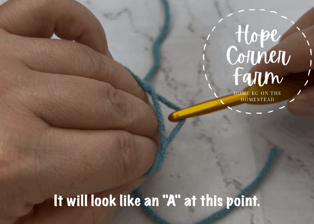 It will look like an "A" at this point