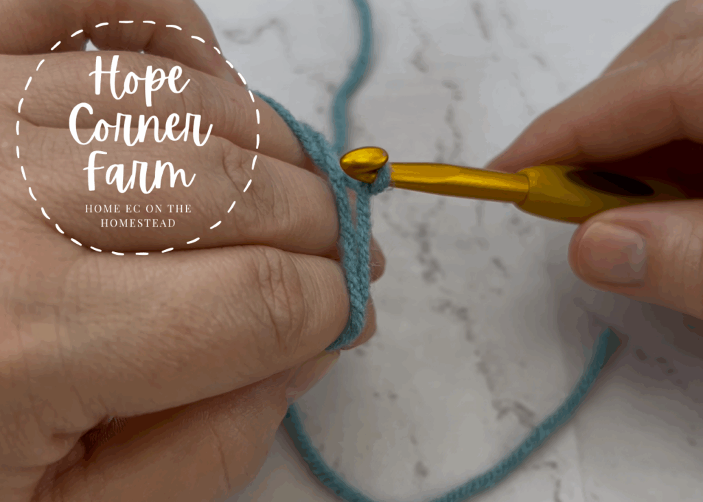 Rotating the crochet hook