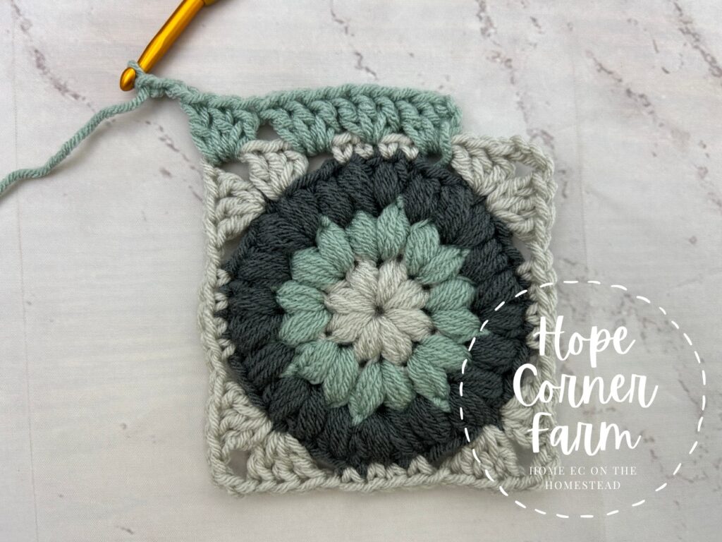 Working on the first corner for the round