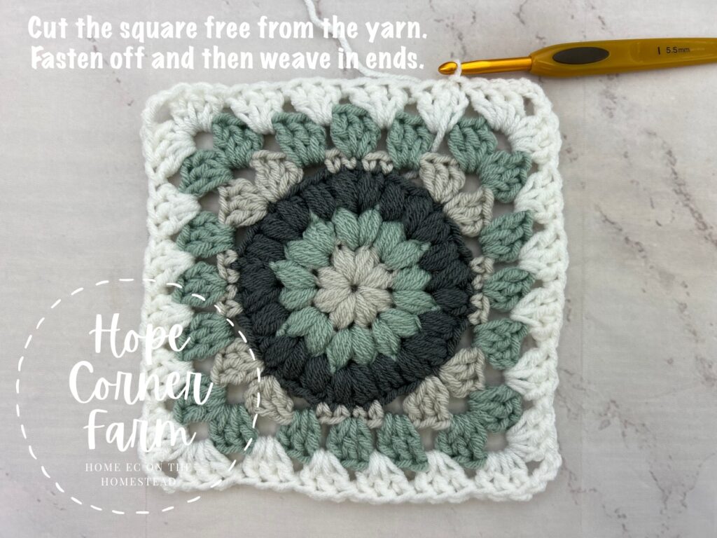 Slip Stitch to close the round of crochet