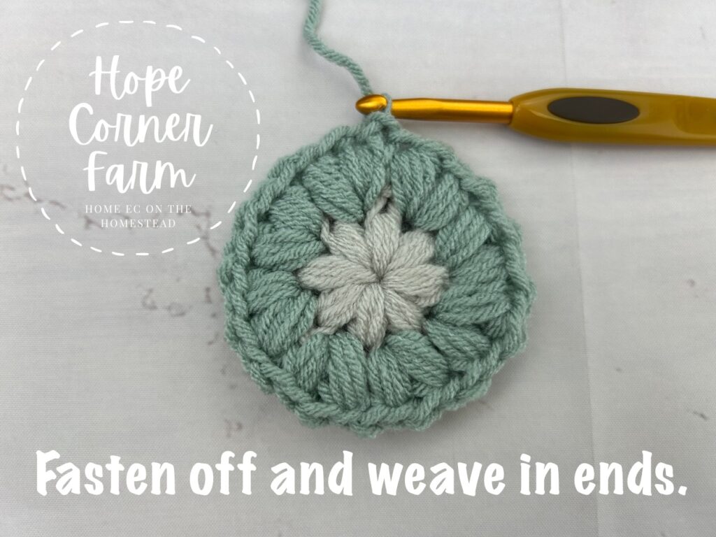 Fasten off and weave in ends