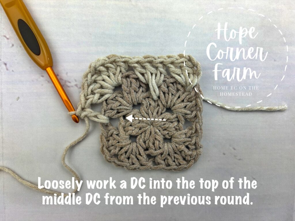 Working the Granny Spike Stitch Cluster
