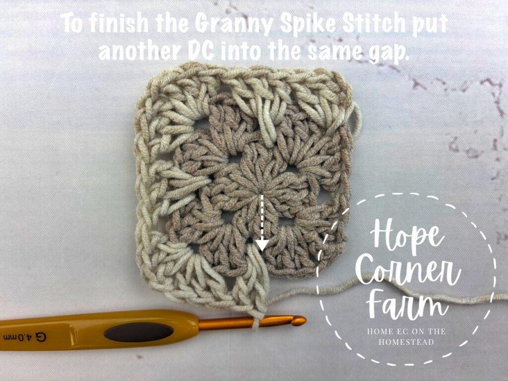 Finish the next granny spike stitch cluster