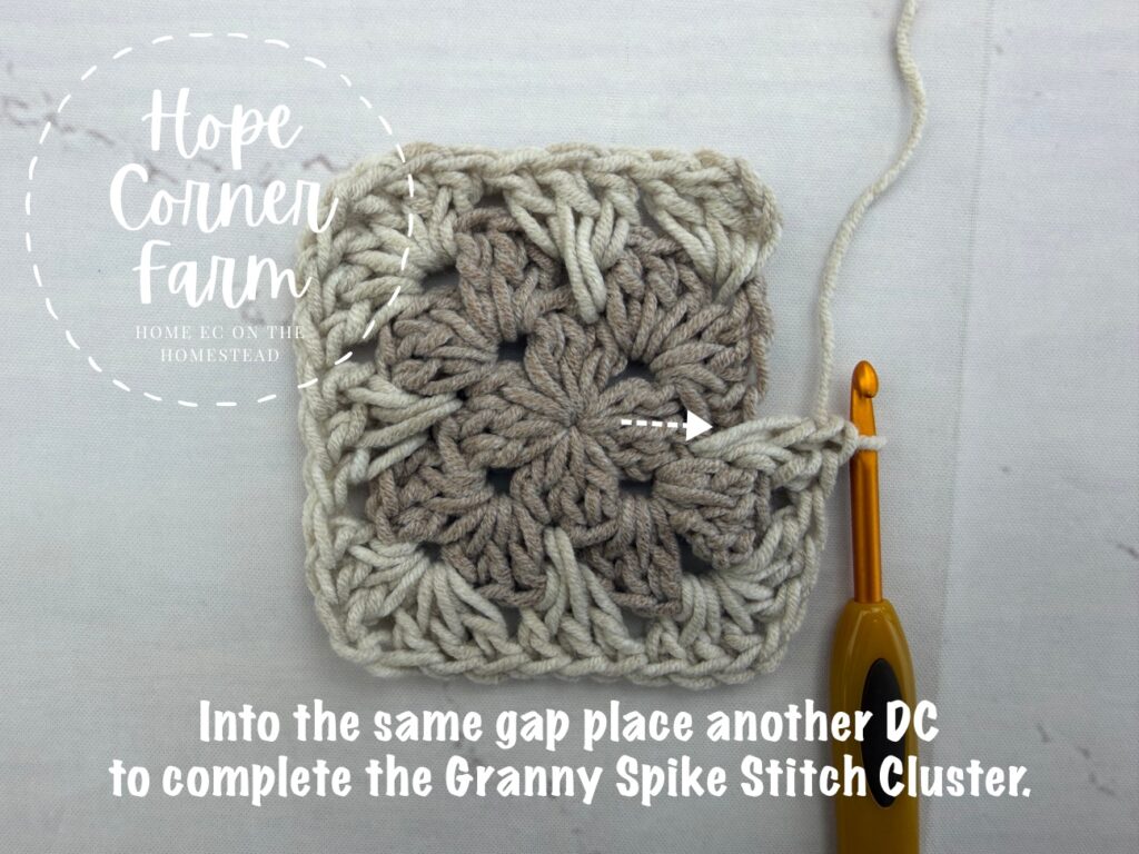 Finishing the granny spike stitch