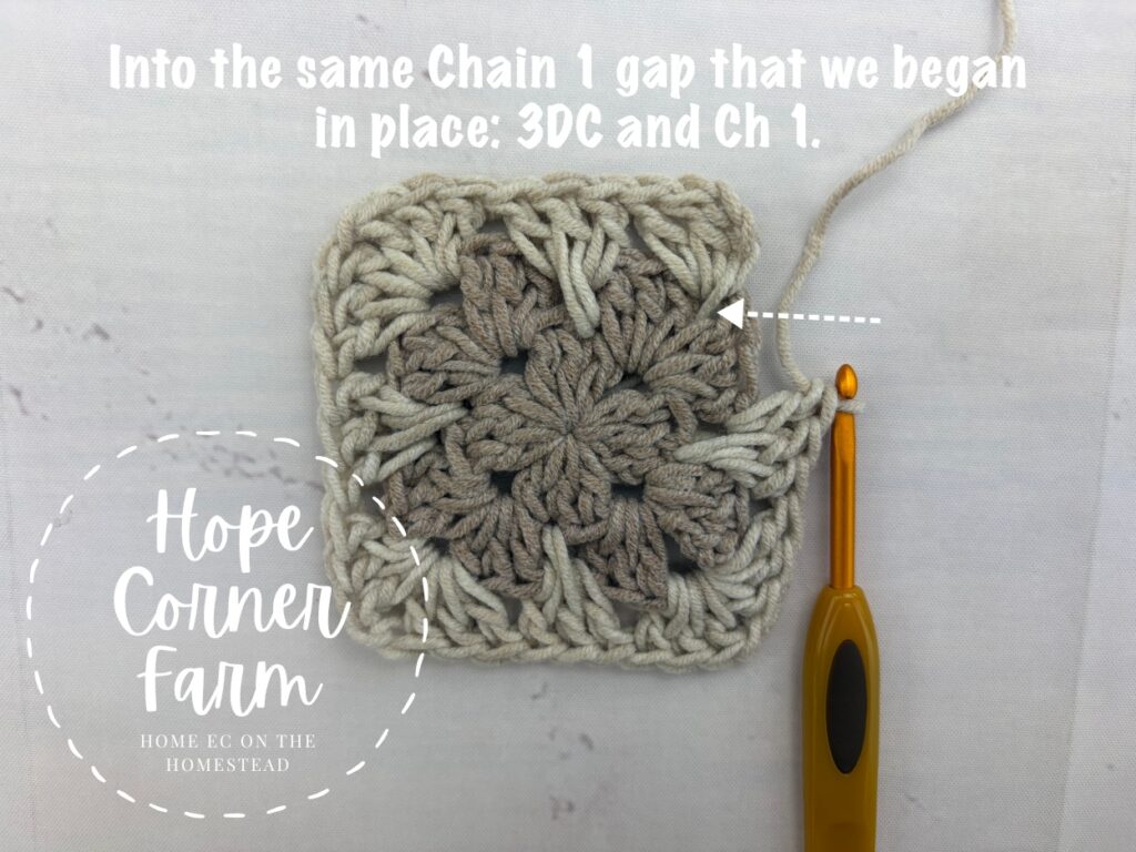 Where to work the granny spike stitch