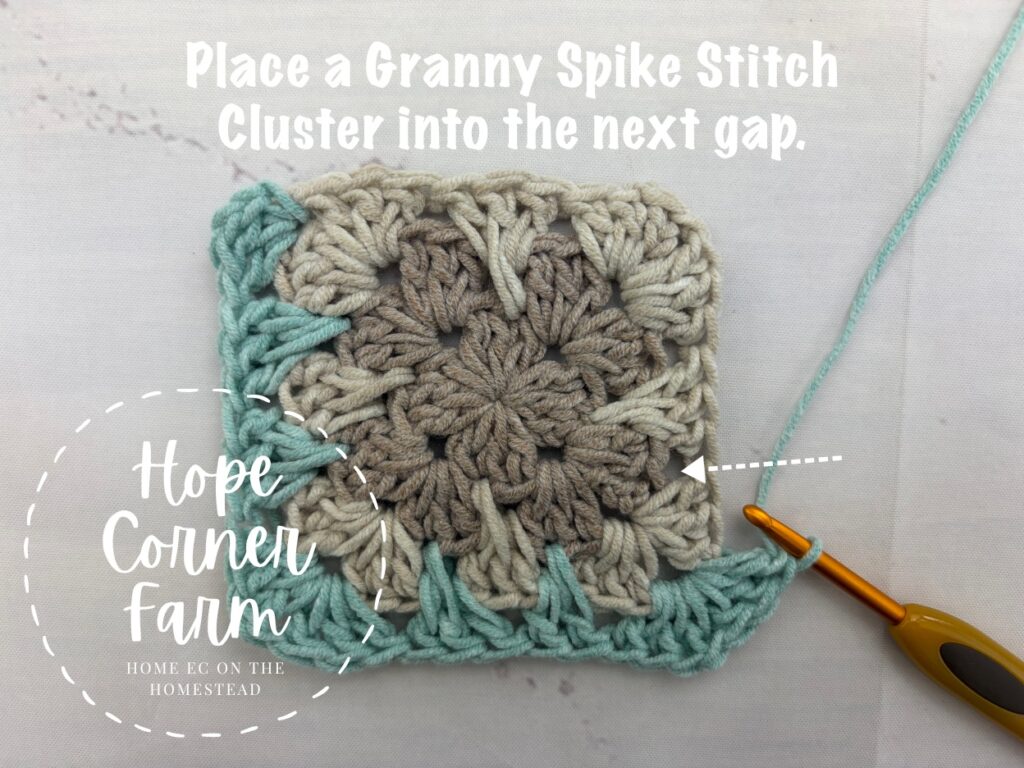 granny spike stitch cluster here
