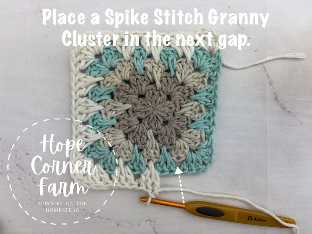 Place a Granny Spike Stitch Cluster in this space