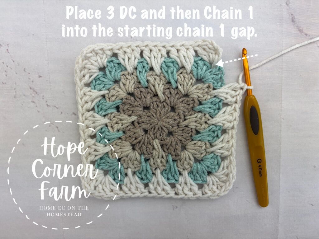Where to work the last crochet stitches of the round