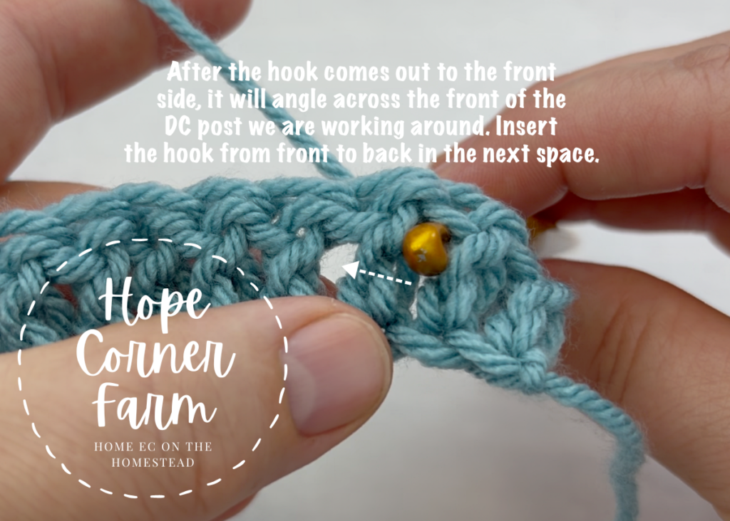 How to work a Back Post Double Crochet Stitch