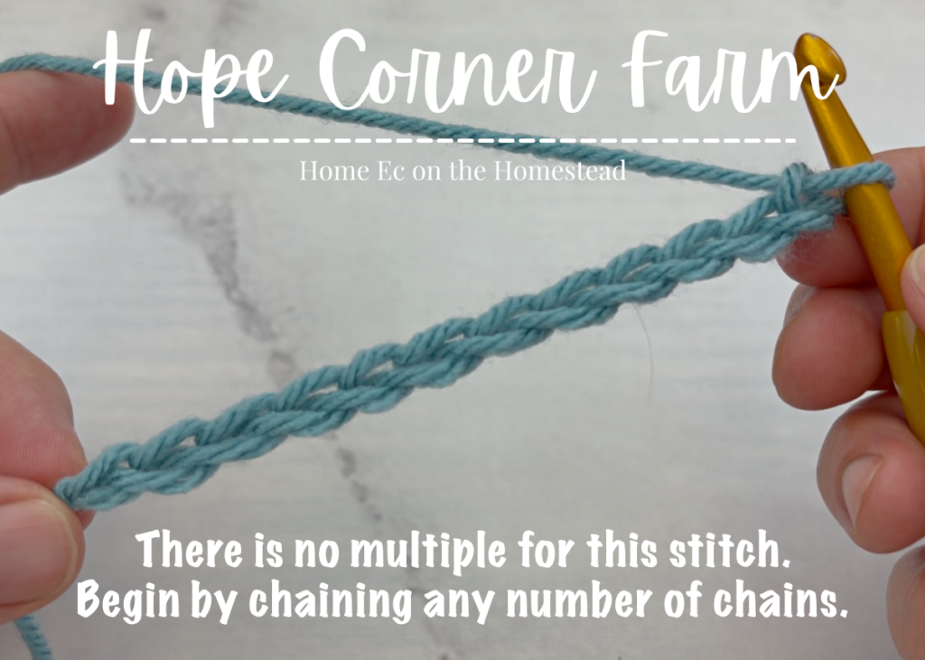 Chain to start the Front Post Double Crochet Stitch