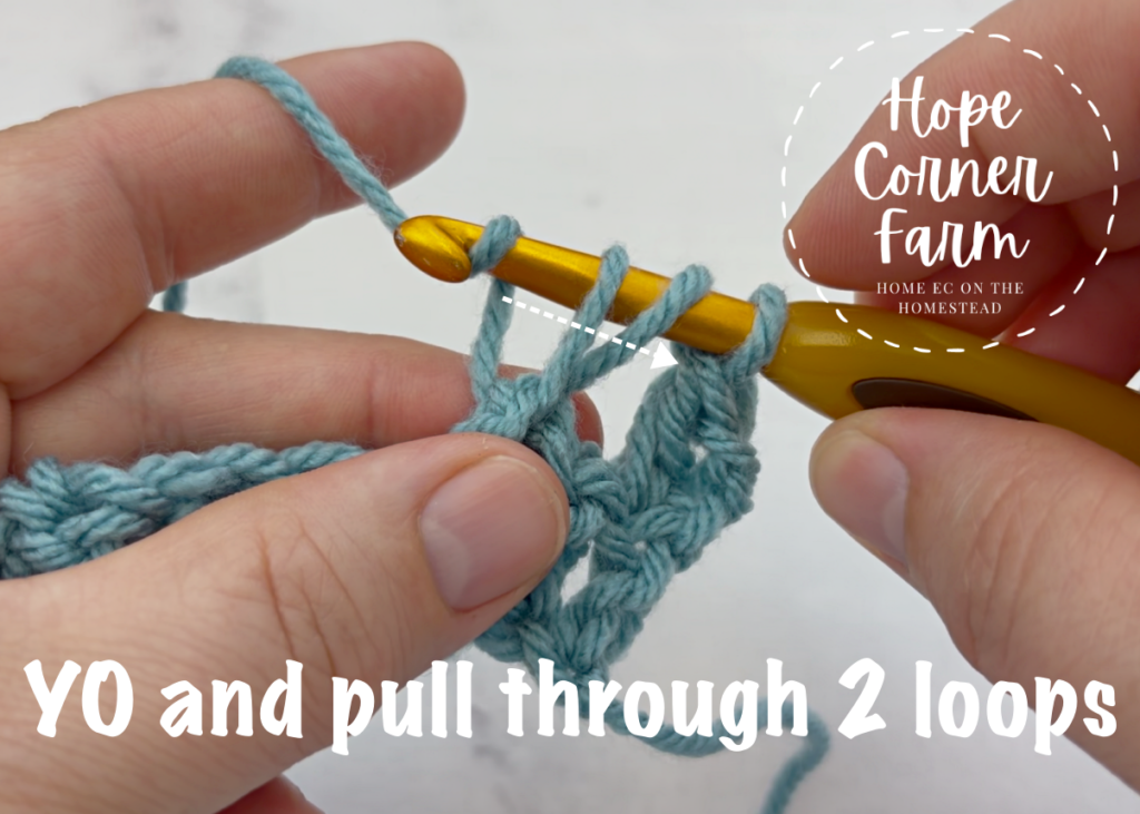Yarn Over and pull through 2 loops of yarn