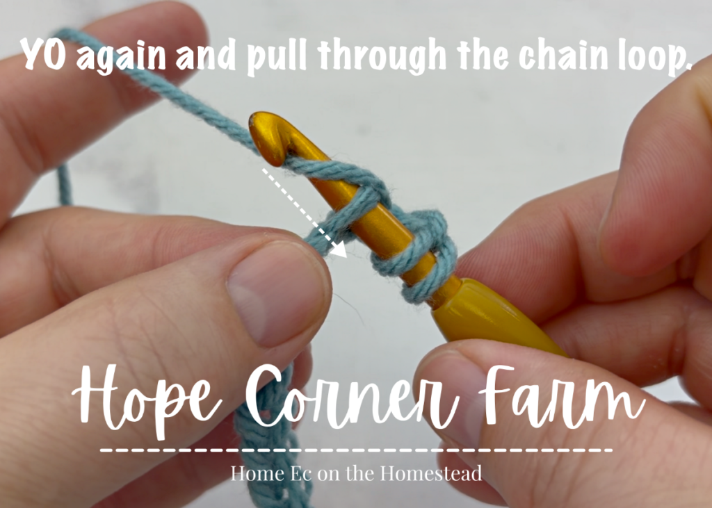 Yarn Over and pull through the chain loop